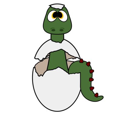 İzole edilmiş şirin dinozor.