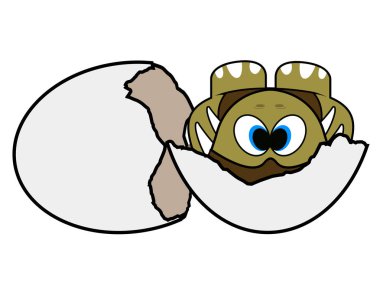 İzole edilmiş şirin dinozor.