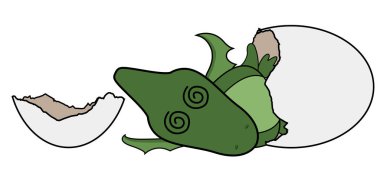 İzole edilmiş şirin dinozor.