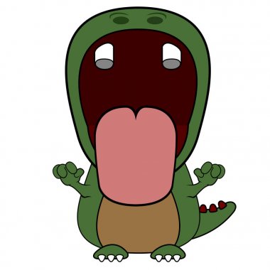 İzole edilmiş şirin dinozor.