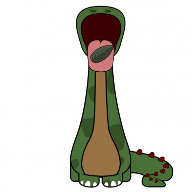 İzole edilmiş şirin dinozor.