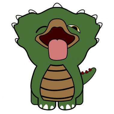 İzole edilmiş şirin dinozor.