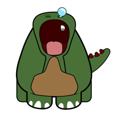 İzole edilmiş şirin dinozor.