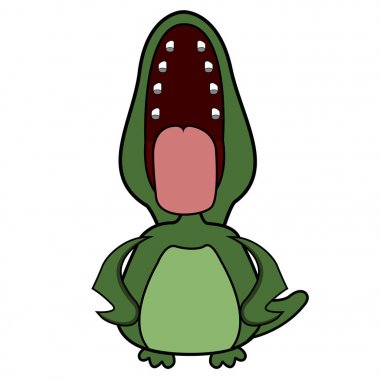 İzole edilmiş şirin dinozor.