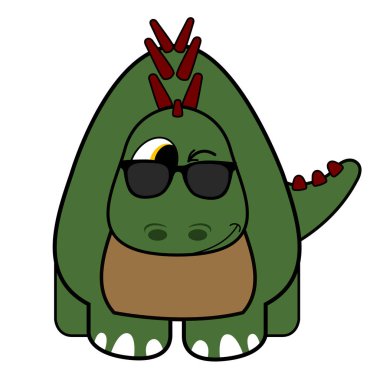 İzole edilmiş şirin dinozor.