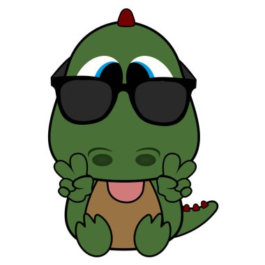 İzole edilmiş şirin dinozor.