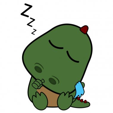 İzole edilmiş şirin dinozor.