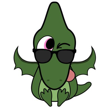 İzole edilmiş şirin dinozor.