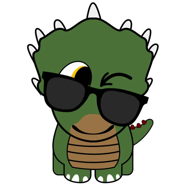 Dinosaurio lindo aislado — Vector de stock