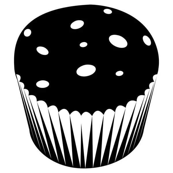 Geïsoleerde muffin silhouet — Stockvector