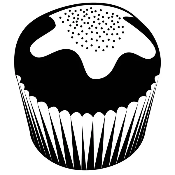 Isolated muffin silhouette — Stock Vector