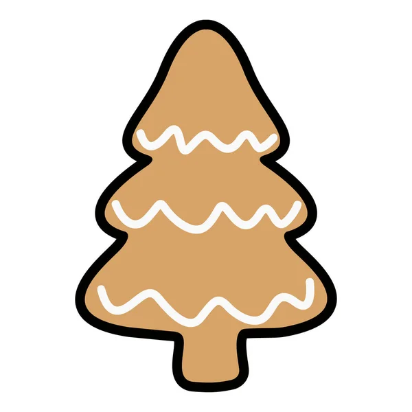 Pan de jengibre de Navidad aislado — Vector de stock