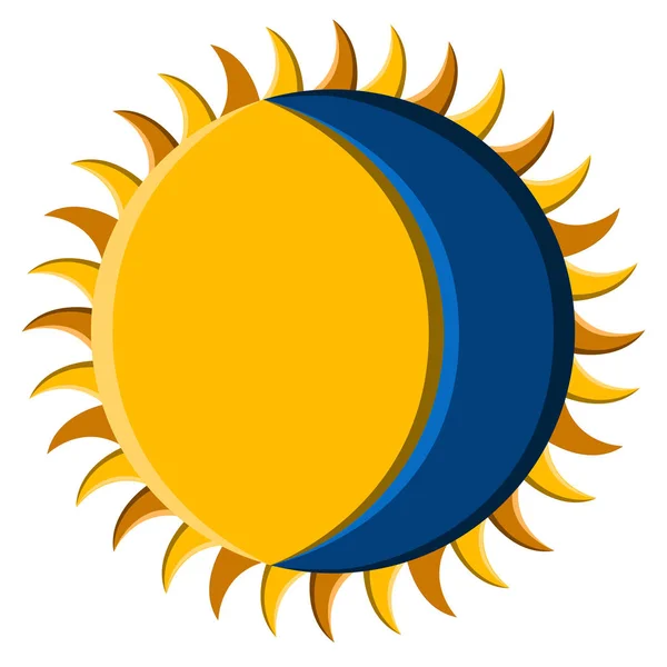 Zon en maan pictogram — Stockvector