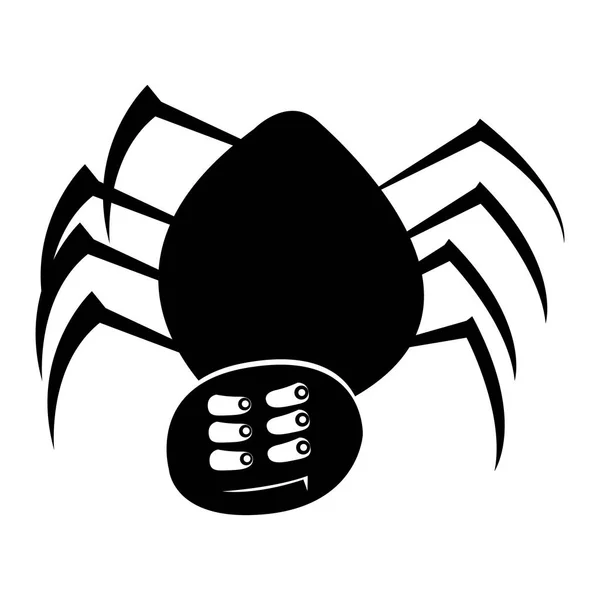 Silhouette d'araignée isolée — Image vectorielle