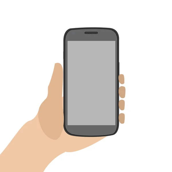 Cellphone on a hand — Stock Vector