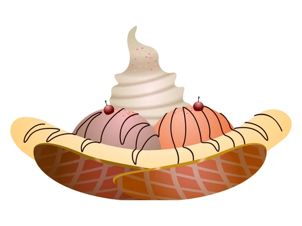 Illustration isolée des sundae — Image vectorielle