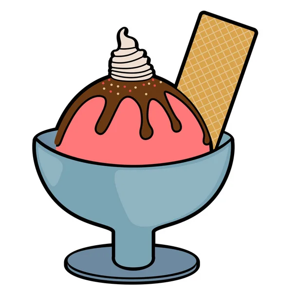 Isolado sundae ilustração — Vetor de Stock