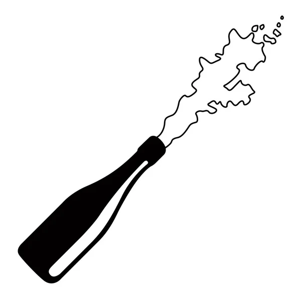 Champagneflaska siluett — Stock vektor