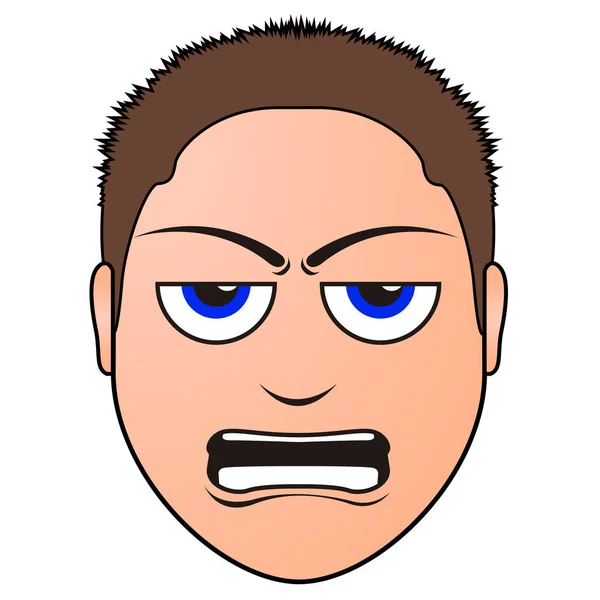 Rozhněvaný muž avatar — Stockový vektor