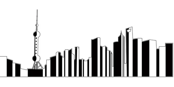 上海の独立した都市の景観 — ストックベクタ