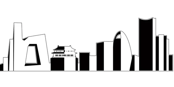 Isolierte beijinger Stadtlandschaft — Stockvektor