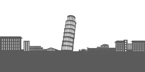 Paesaggio urbano di Pisa isolato — Vettoriale Stock