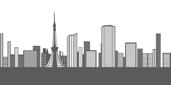 Izolované panoráma města Tokio — Stockový vektor