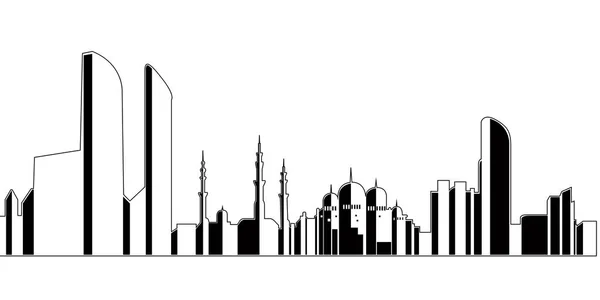 Paysage urbain d'Abu Dhabi — Image vectorielle