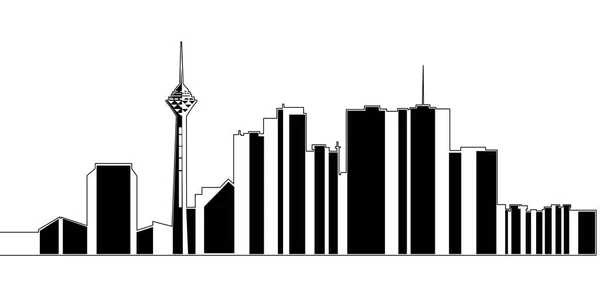 Panoráma města z Teheránu — Stockový vektor
