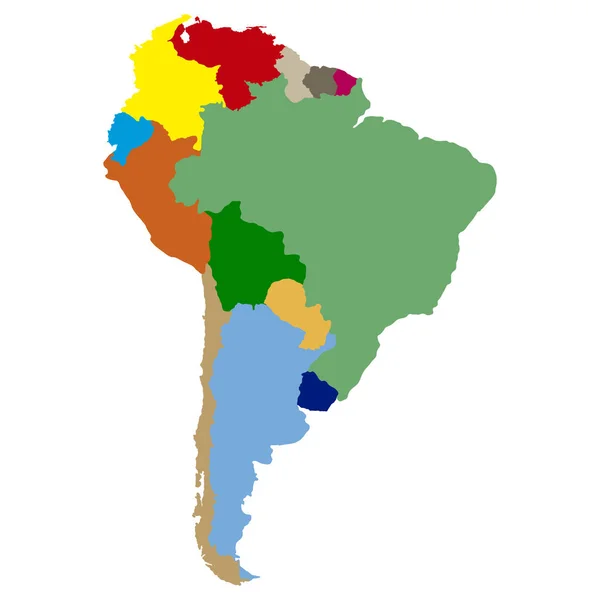 Mapa político da América do Sul —  Vetores de Stock