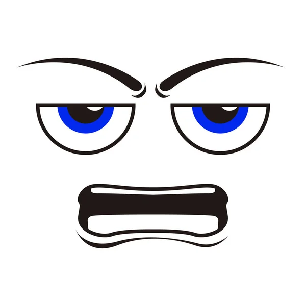 Borderless angry emoticon — Stock Vector