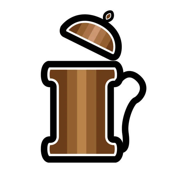 Viejo icono taza de cerveza de madera — Vector de stock