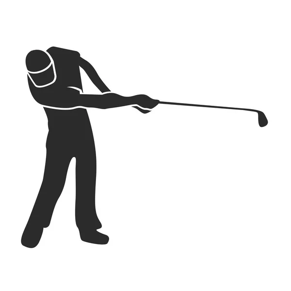 Silhouette giocatore di golf — Vettoriale Stock