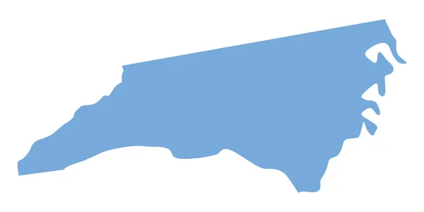 Mappa di stato della Carolina del Nord — Vettoriale Stock