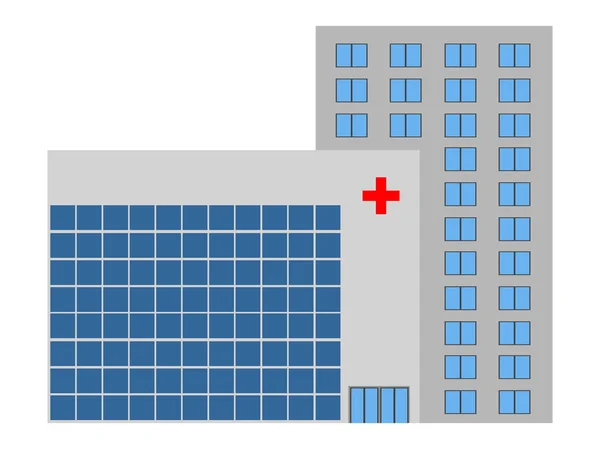 Frontansicht eines Krankenhauses — Stockvektor