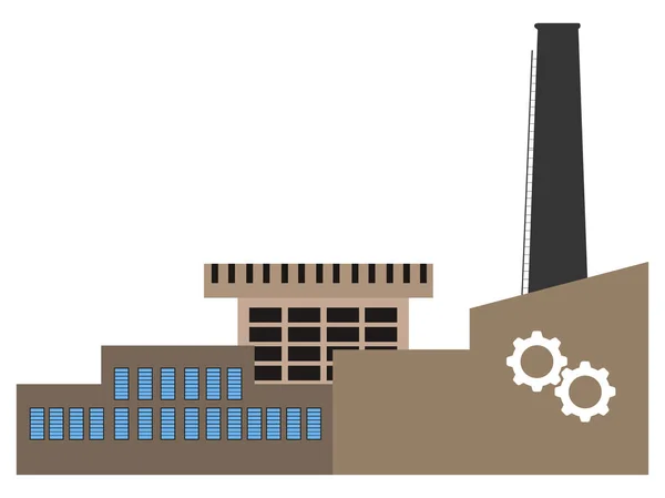 Frontansicht einer Fabrik — Stockvektor