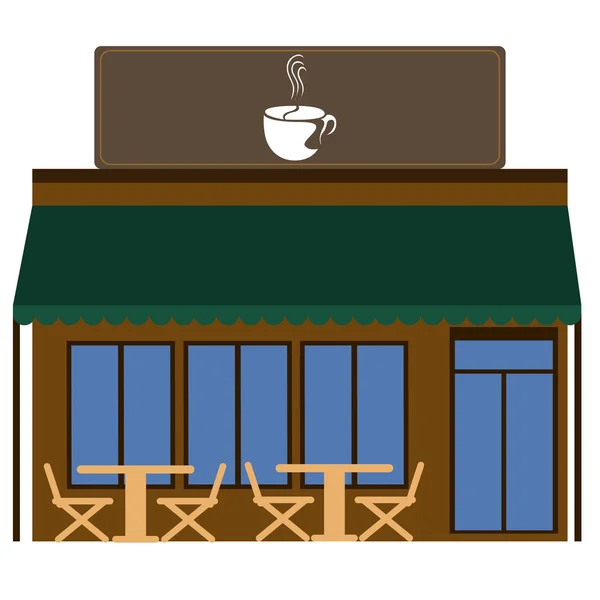 Vista frontal de um café — Vetor de Stock