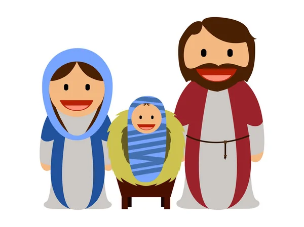 Menino Jesus com Maria e José — Vetor de Stock
