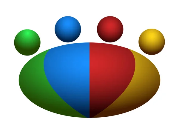 Logo na białym tle praca zespołowa — Wektor stockowy