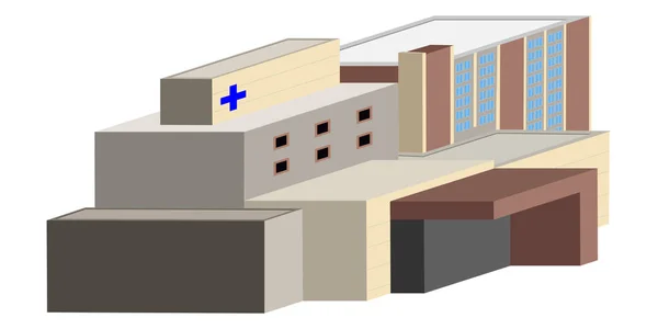 Isoliertes Krankenhausgebäude — Stockvektor