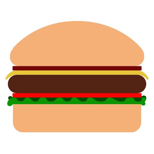 Icono de hamburguesa con queso aislado — Vector de stock