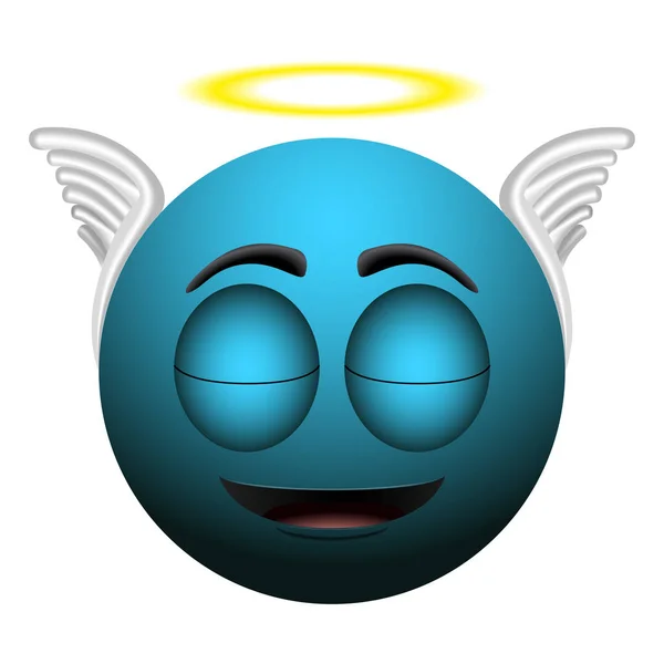 Glücklicher Engel-Emoji — Stockvektor