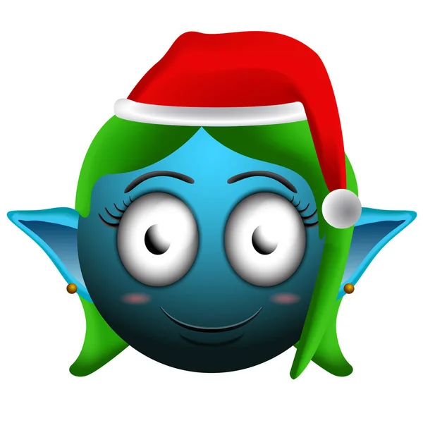 Happy christmas elf emoji — Stock vektor