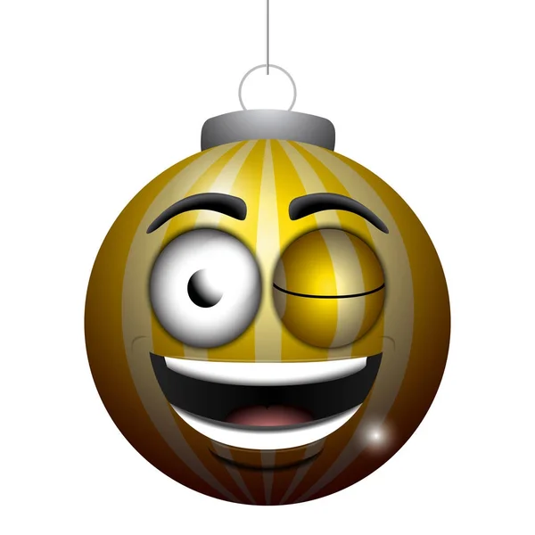 Happy christmas ball emoji — Stock vektor