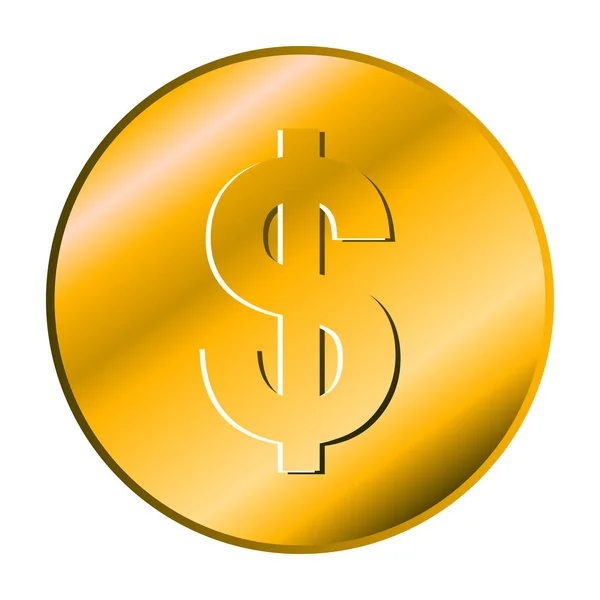 Isolated golden coin — Stock Vector