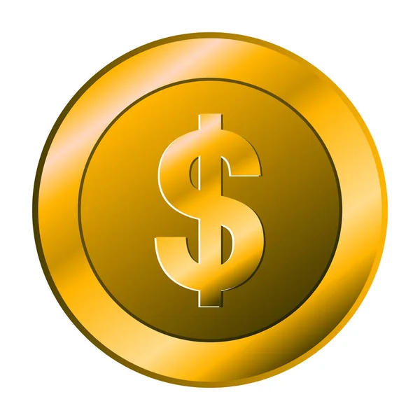 Moneda de oro aislada — Vector de stock
