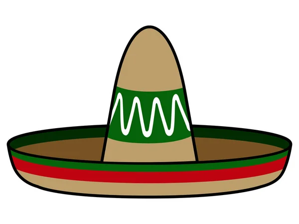 Sombrero mexicano aislado — Vector de stock