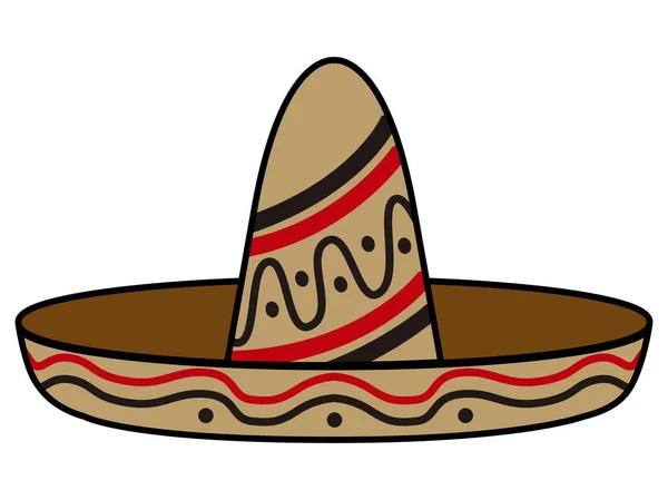 Sombrero mexicano aislado — Vector de stock