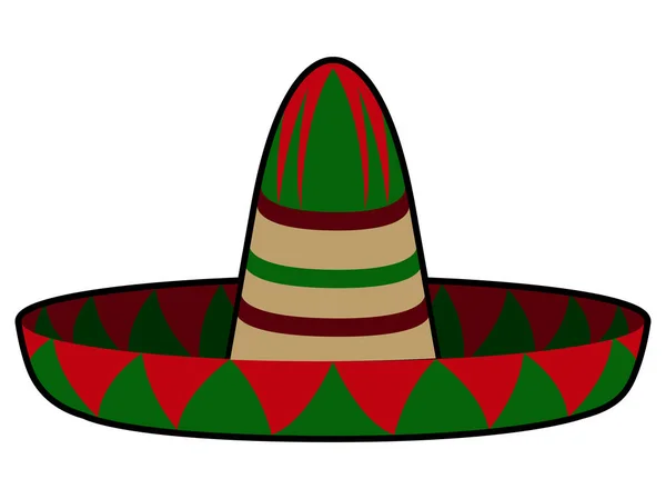 Sombrero mexicano aislado — Vector de stock