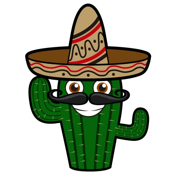 Happy kaktus s kloboukem — Stockový vektor